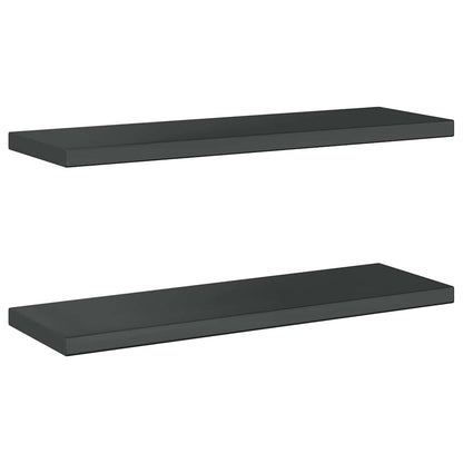 Mensole a Muro 2 pz 75x23,5 cm Nero in Acciaio Inossidabile