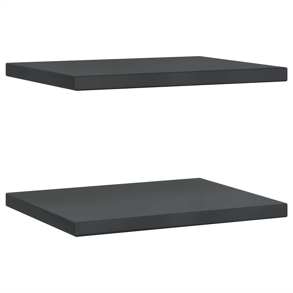Mensole a Muro 2 pz 50x40 cm Nero in Acciaio Inossidabile | homemem39