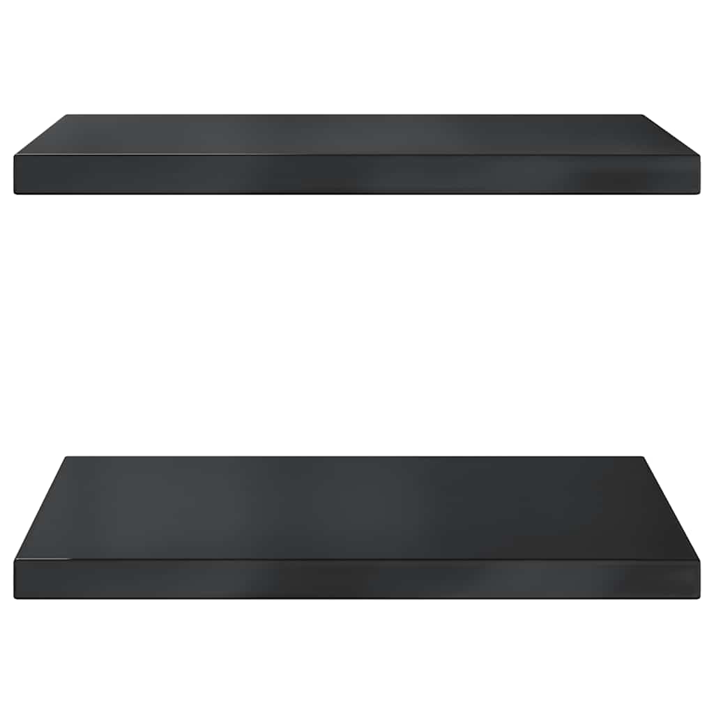 Mensole a Muro 2 pz 50x40 cm Nero in Acciaio Inossidabile