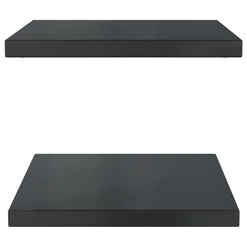 Mensole a Muro 2 pz 50x40 cm Nero in Acciaio Inossidabile | homemem39