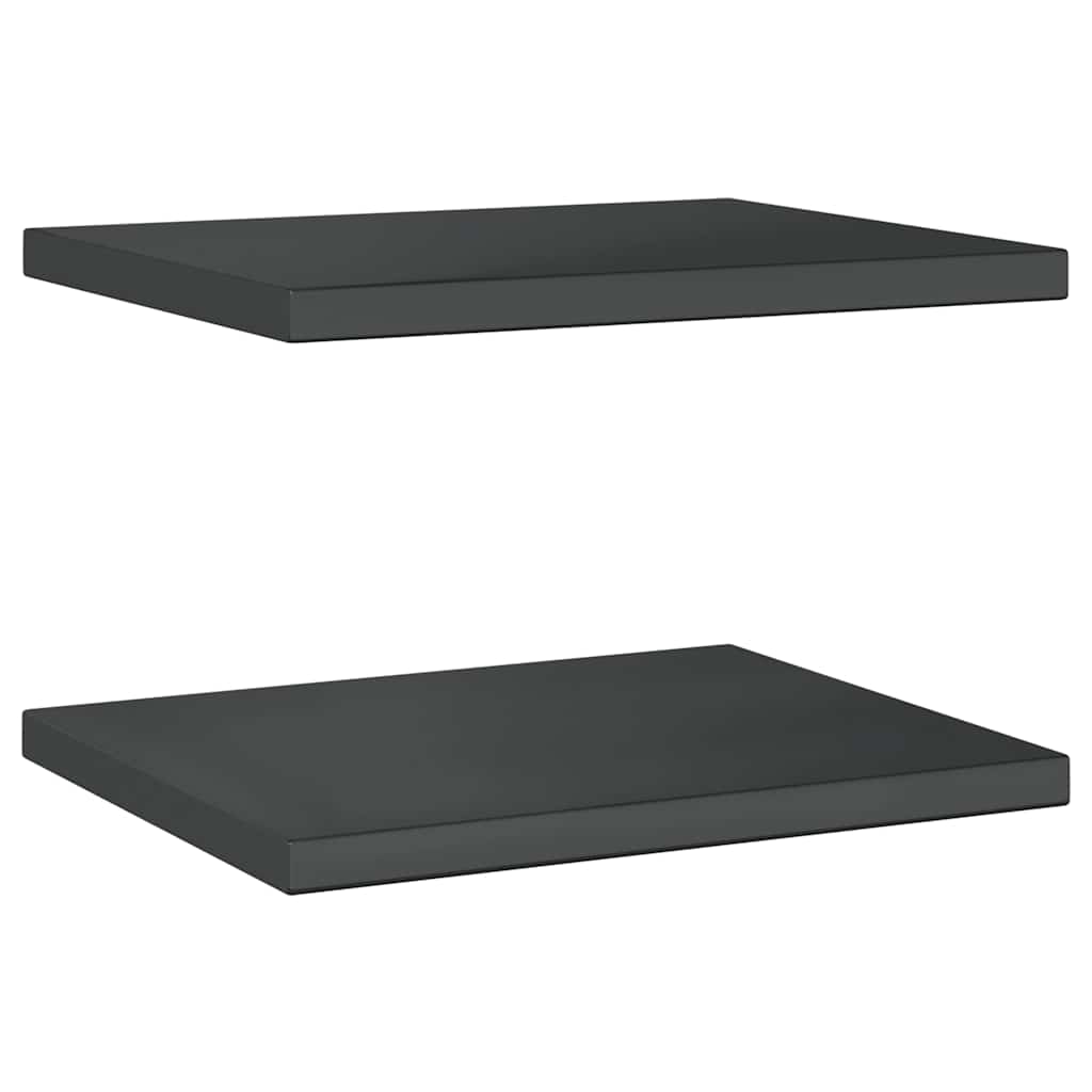 Mensole a Muro 2 pz 50x40 cm Nero in Acciaio Inossidabile