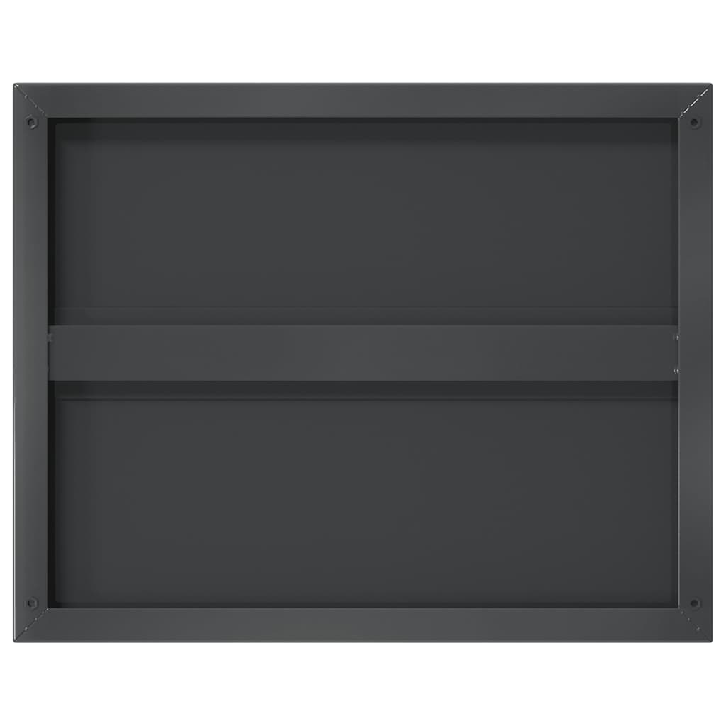 Mensole a Muro 2 pz 50x40 cm Nero in Acciaio Inossidabile
