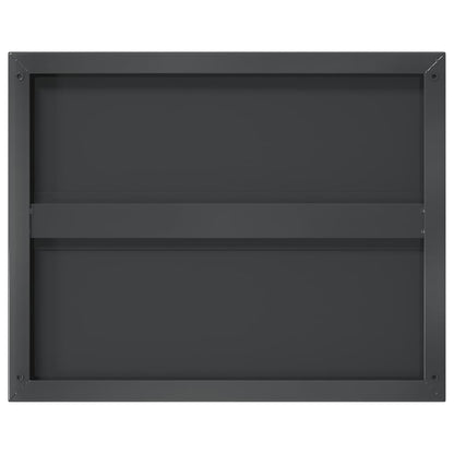Mensole a Muro 2 pz 50x40 cm Nero in Acciaio Inossidabile
