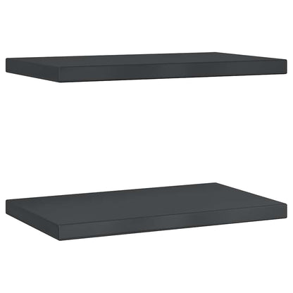 Mensole a Muro 2 pz 50x30 cm Nero in Acciaio Inossidabile | homemem39