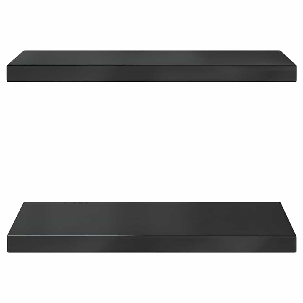 Mensole a Muro 2 pz 50x30 cm Nero in Acciaio Inossidabile