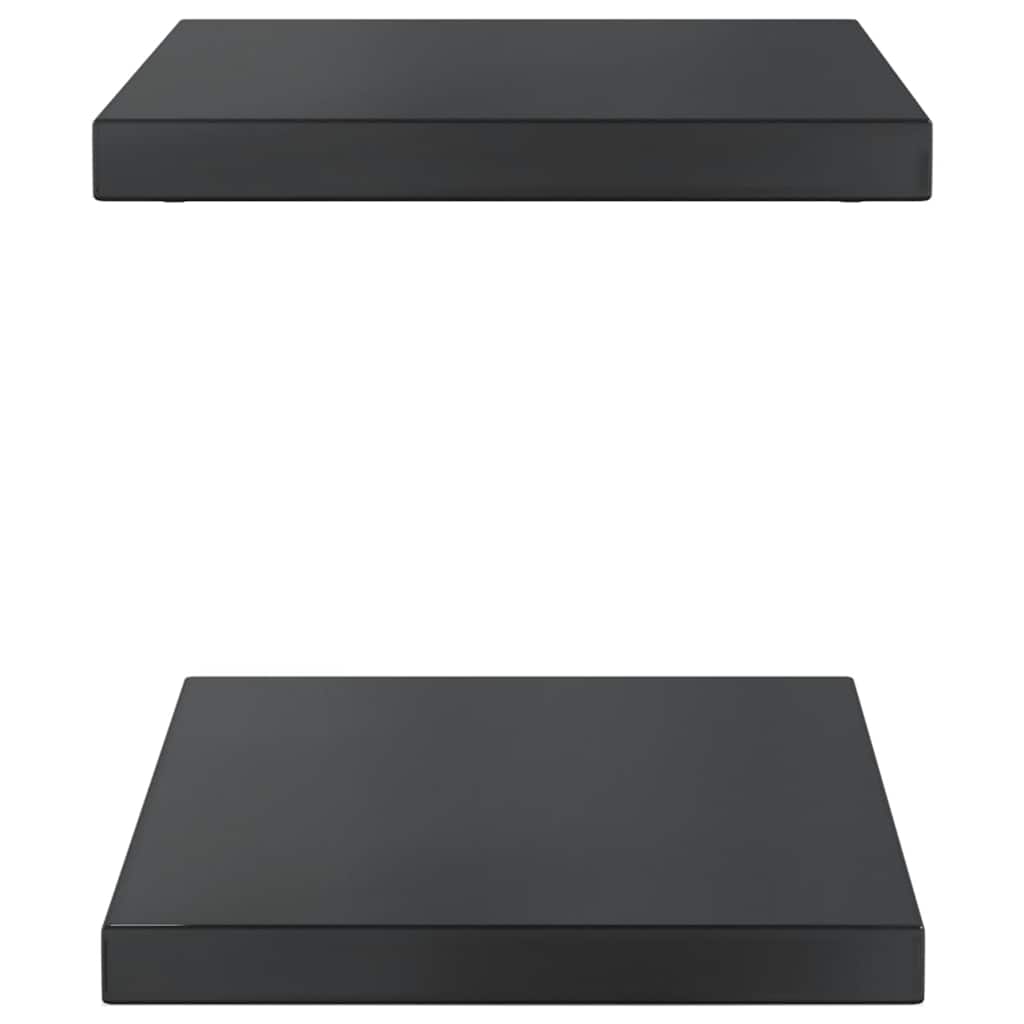 Mensole a Muro 2 pz 50x30 cm Nero in Acciaio Inossidabile | homemem39
