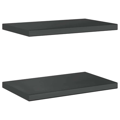 Mensole a Muro 2 pz 50x30 cm Nero in Acciaio Inossidabile