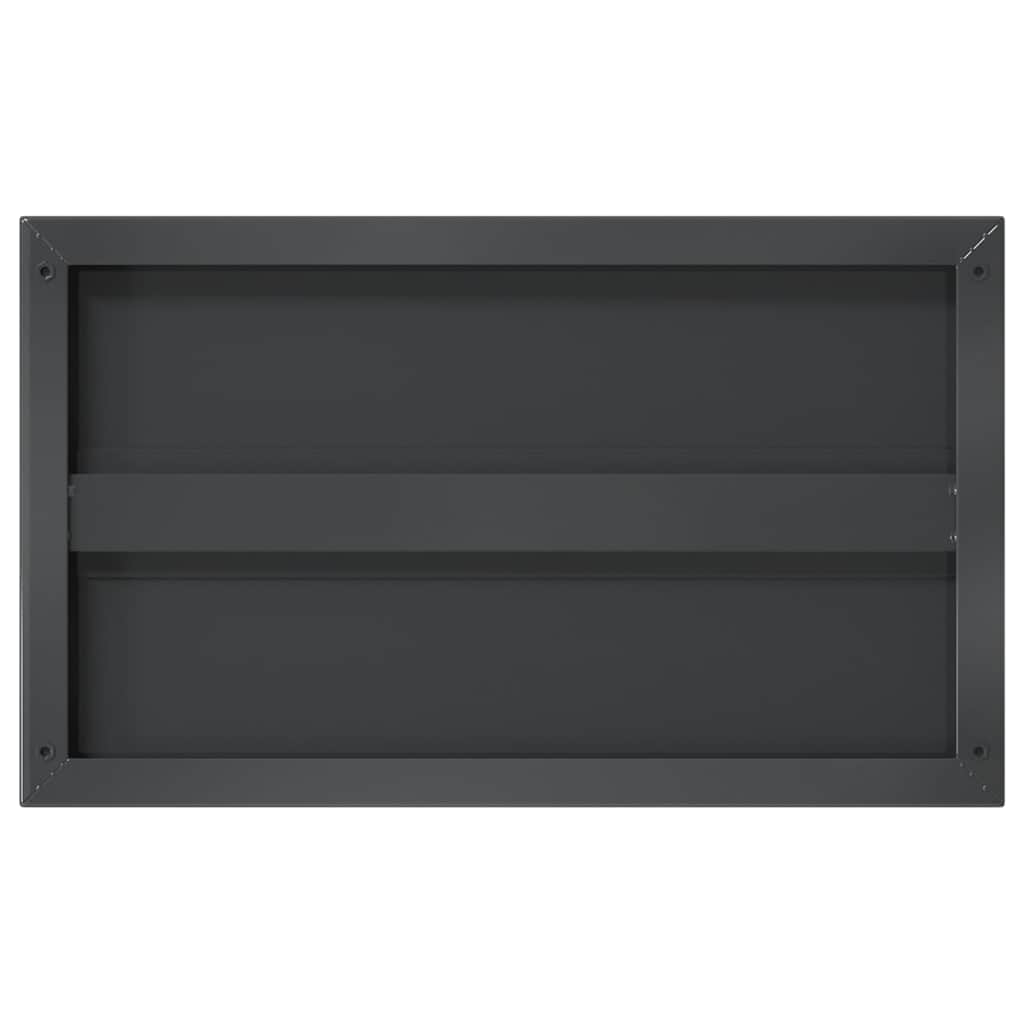 Mensole a Muro 2 pz 50x30 cm Nero in Acciaio Inossidabile | homemem39