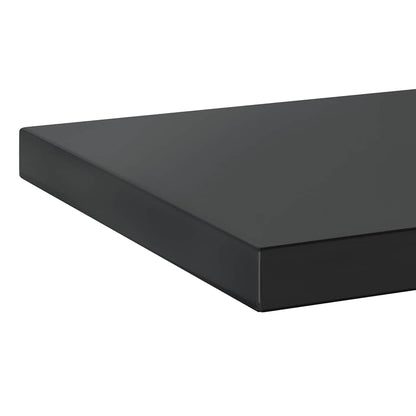 Mensole a Muro 2 pz 50x30 cm Nero in Acciaio Inossidabile