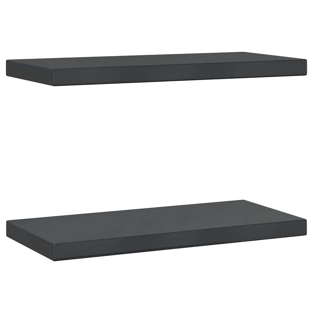Mensole a Muro 2 pz 50x23,5 cm Nero in Acciaio Inossidabile | homemem39