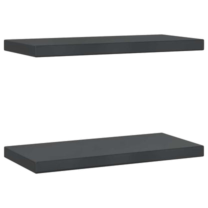 Mensole a Muro 2 pz 50x23,5 cm Nero in Acciaio Inossidabile | homemem39