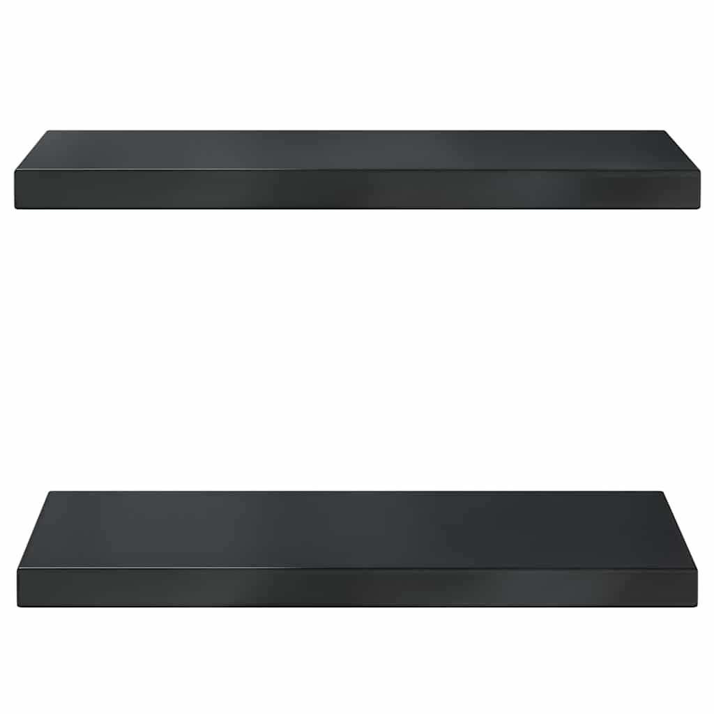 Mensole a Muro 2 pz 50x23,5 cm Nero in Acciaio Inossidabile