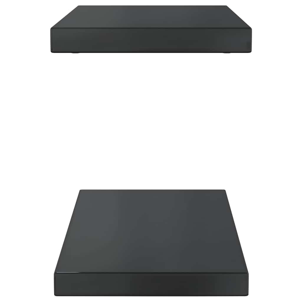 Mensole a Muro 2 pz 50x23,5 cm Nero in Acciaio Inossidabile | homemem39