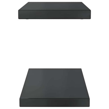 Mensole a Muro 2 pz 50x23,5 cm Nero in Acciaio Inossidabile | homemem39