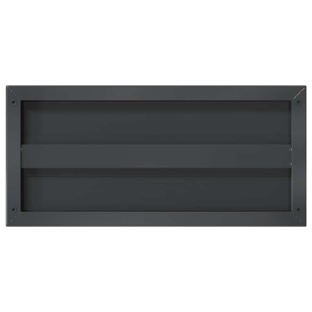 Mensole a Muro 2 pz 50x23,5 cm Nero in Acciaio Inossidabile | homemem39