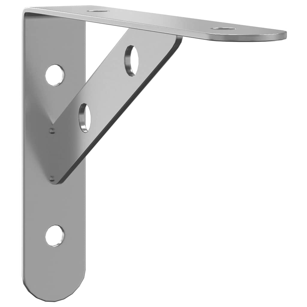 Staffe per Mensola 4 pz 15x2,5x11,5 cm in Acciaio Inox Argento | homemem39