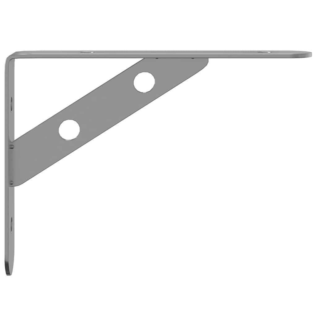 Staffe per Mensola 4 pz 15x2,5x11,5 cm in Acciaio Inox Argento