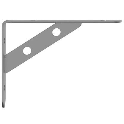 Staffe per Mensola 4 pz 15x2,5x11,5 cm in Acciaio Inox Argento