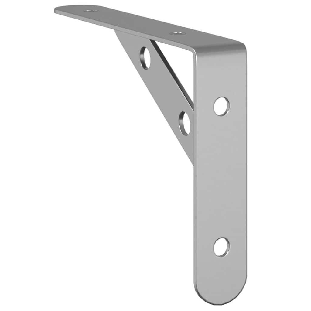 Staffe per Mensola 4 pz 15x2,5x11,5 cm in Acciaio Inox Argento