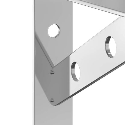 Staffe per Mensola 4 pz 15x2,5x11,5 cm in Acciaio Inox Argento