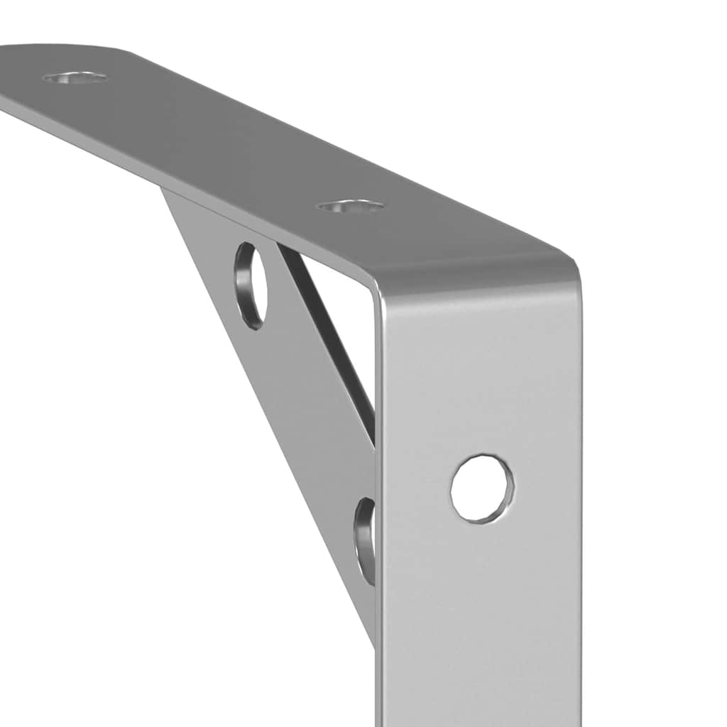 Staffe per Mensola 4 pz 15x2,5x11,5 cm in Acciaio Inox Argento