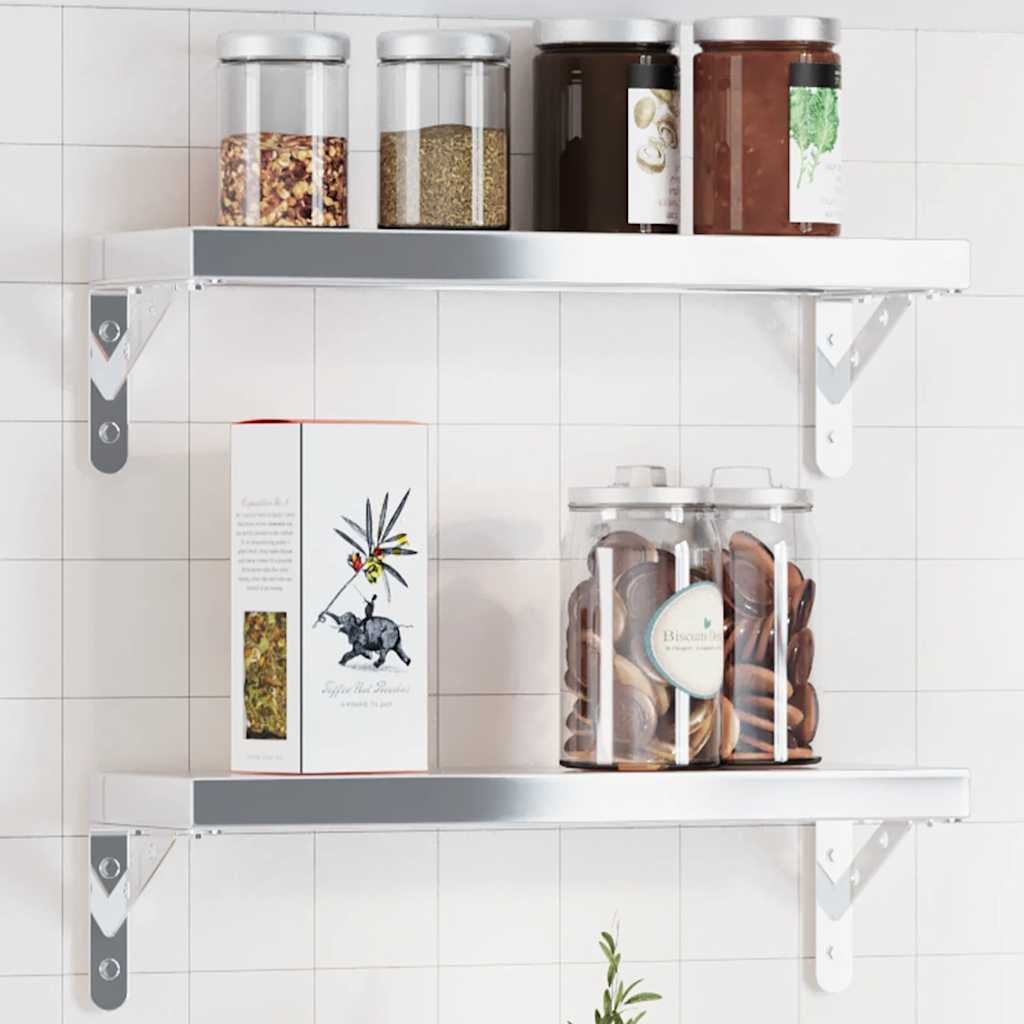 Staffe per Mensola 4 pz 15x2,5x11,5 cm in Acciaio Inox Argento | homemem39