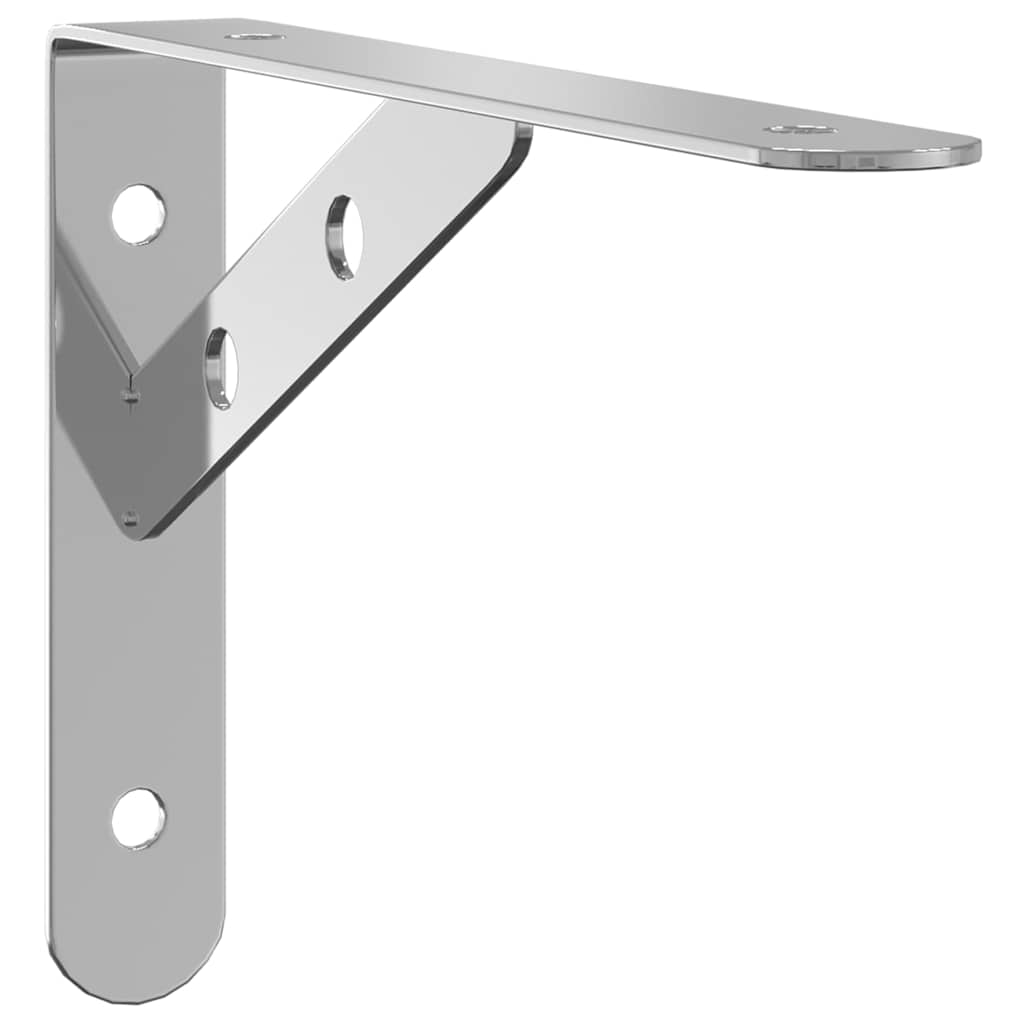 Staffe per Mensola 4 pz 20x2,5x14 cm in Acciaio Inox Argento | homemem39