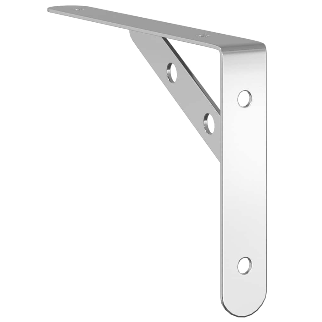 Staffe per Mensola 4 pz 20x2,5x14 cm in Acciaio Inox Argento | homemem39