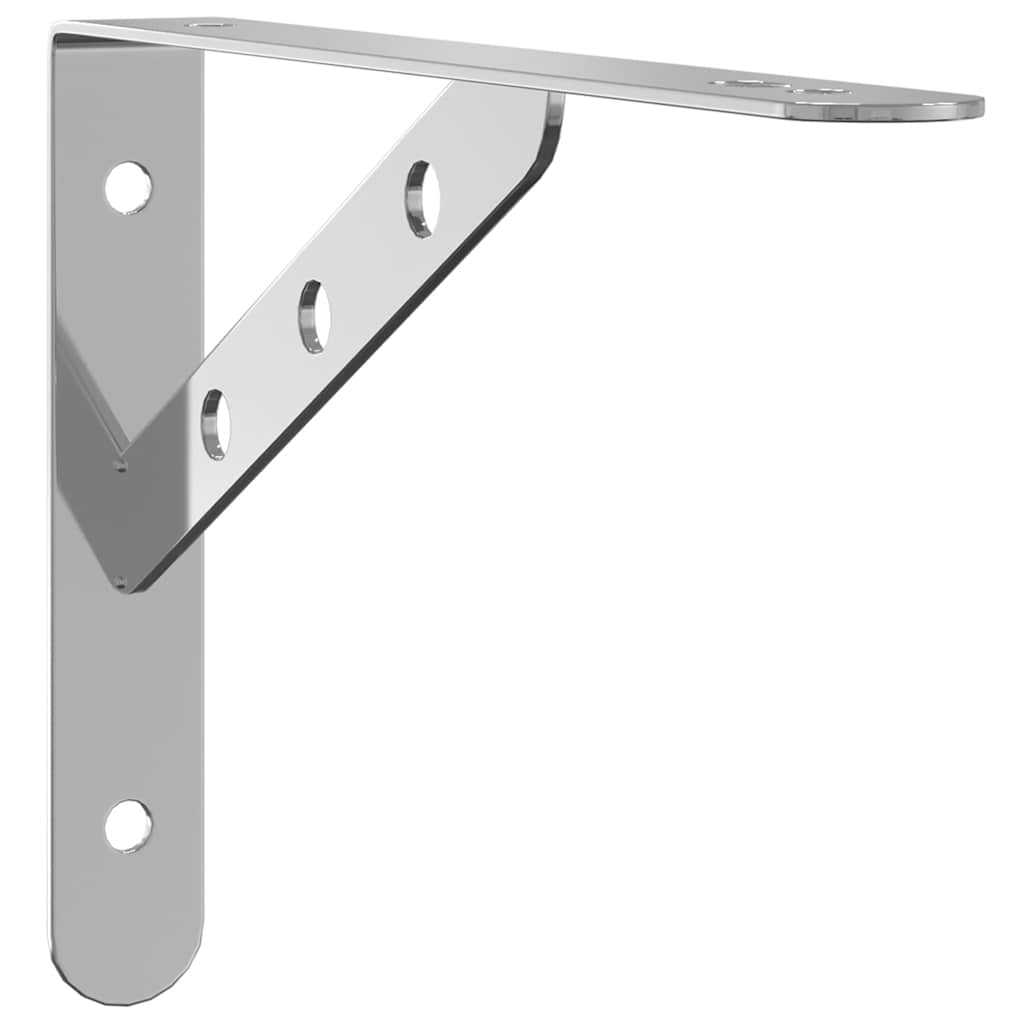 Staffe per Mensola 4 pz 23,5x2,5x15,5cm in Acciaio Inox Argento | homemem39