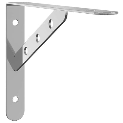 Staffe per Mensola 4 pz 23,5x2,5x15,5cm in Acciaio Inox Argento | homemem39