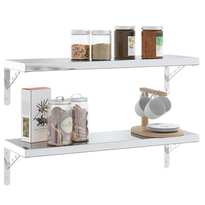 Staffe per Mensola 4 pz 23,5x2,5x15,5cm in Acciaio Inox Argento