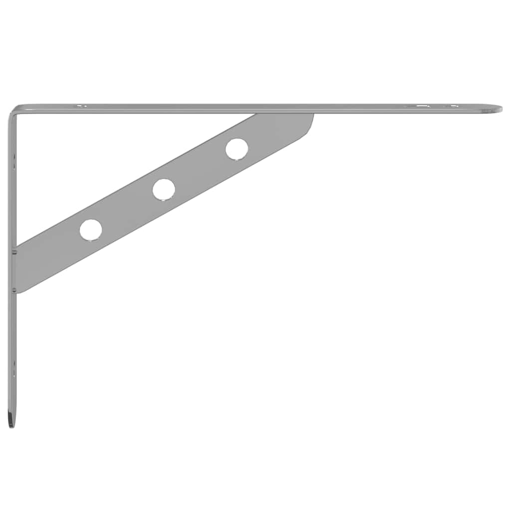 Staffe per Mensola 4 pz 23,5x2,5x15,5cm in Acciaio Inox Argento