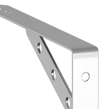 Staffe per Mensola 4 pz 23,5x2,5x15,5cm in Acciaio Inox Argento