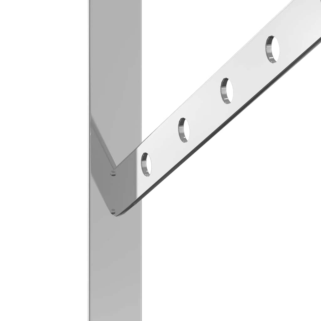 Staffe per Mensola 4 pz 30x2,5x15,5 cm in Acciaio Inox Argento