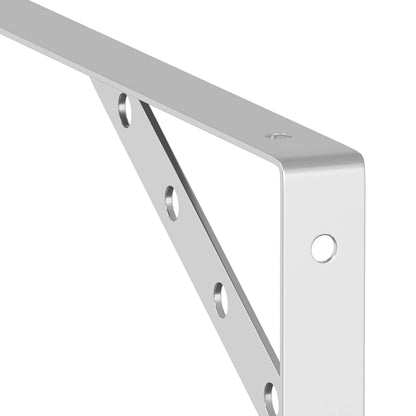 Staffe per Mensola 4 pz 30x2,5x15,5 cm in Acciaio Inox Argento