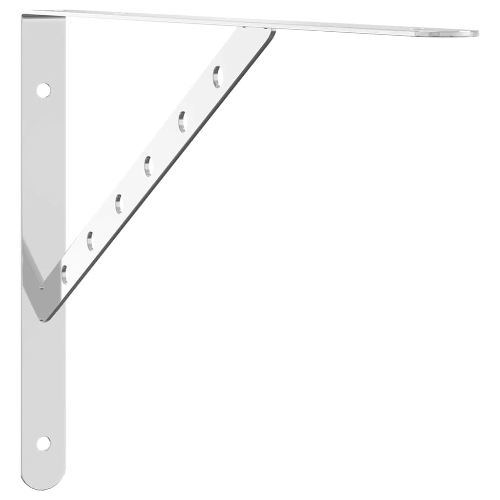 Staffe per Mensola 4 pz 40x2,5x25 cm in Acciaio Inox Argento | homemem39