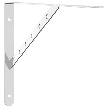 Staffe per Mensola 4 pz 40x2,5x25 cm in Acciaio Inox Argento | homemem39