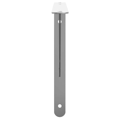Staffe per Mensola 4 pz 40x2,5x25 cm in Acciaio Inox Argento