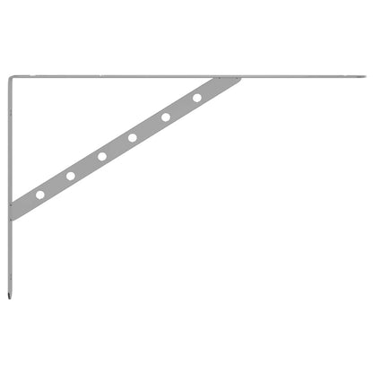 Staffe per Mensola 4 pz 40x2,5x25 cm in Acciaio Inox Argento