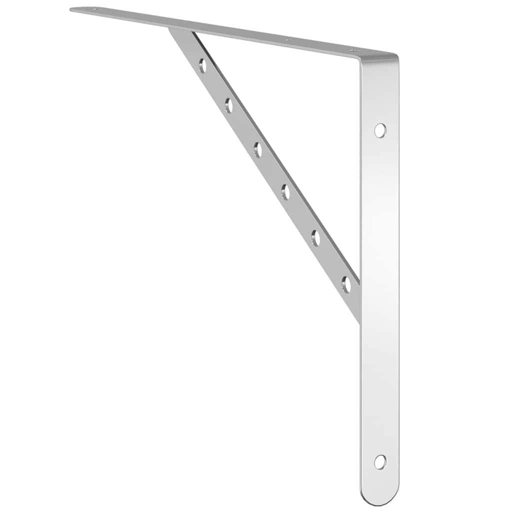 Staffe per Mensola 4 pz 40x2,5x25 cm in Acciaio Inox Argento