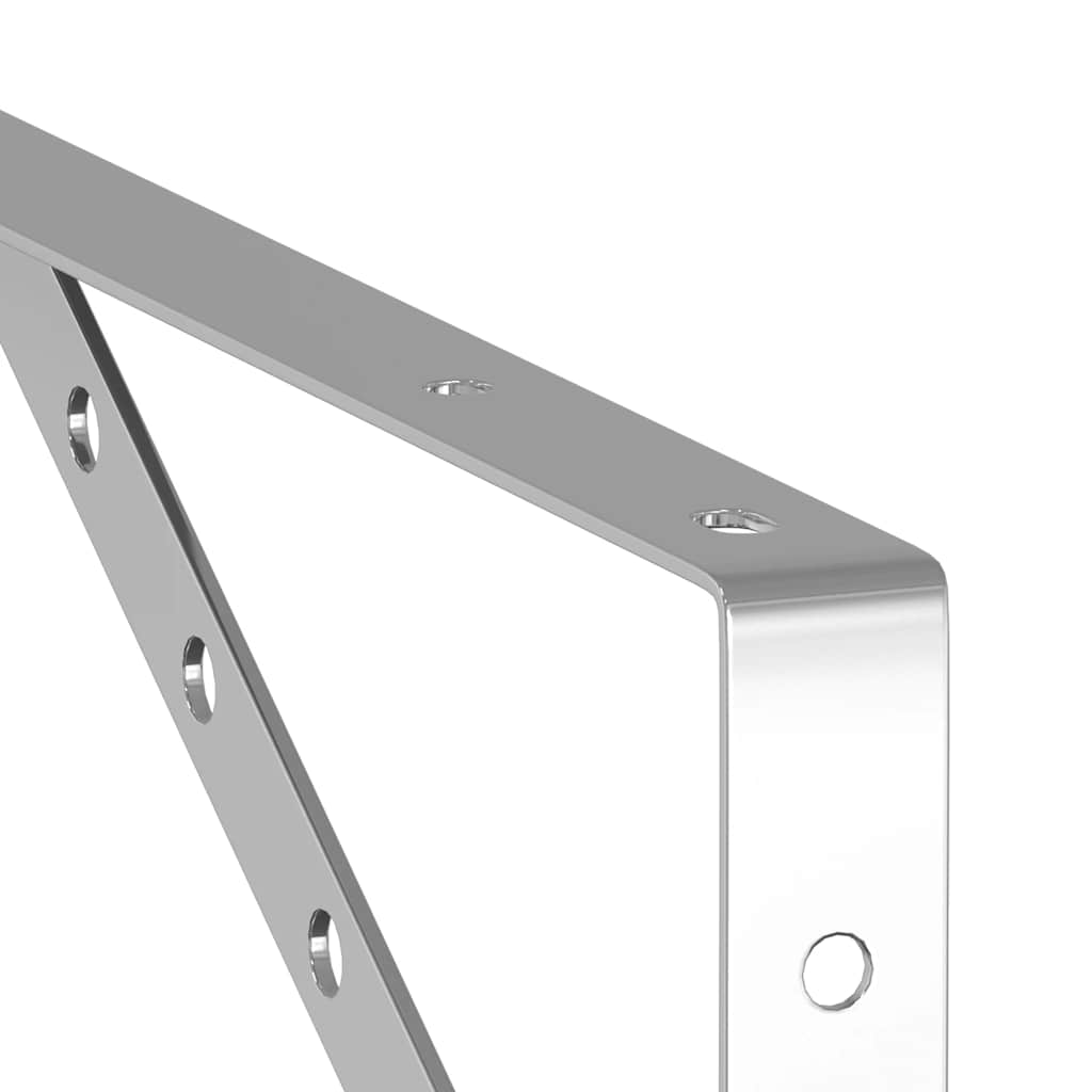 Staffe per Mensola 4 pz 40x2,5x25 cm in Acciaio Inox Argento | homemem39