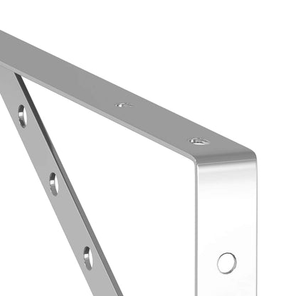 Staffe per Mensola 4 pz 40x2,5x25 cm in Acciaio Inox Argento | homemem39