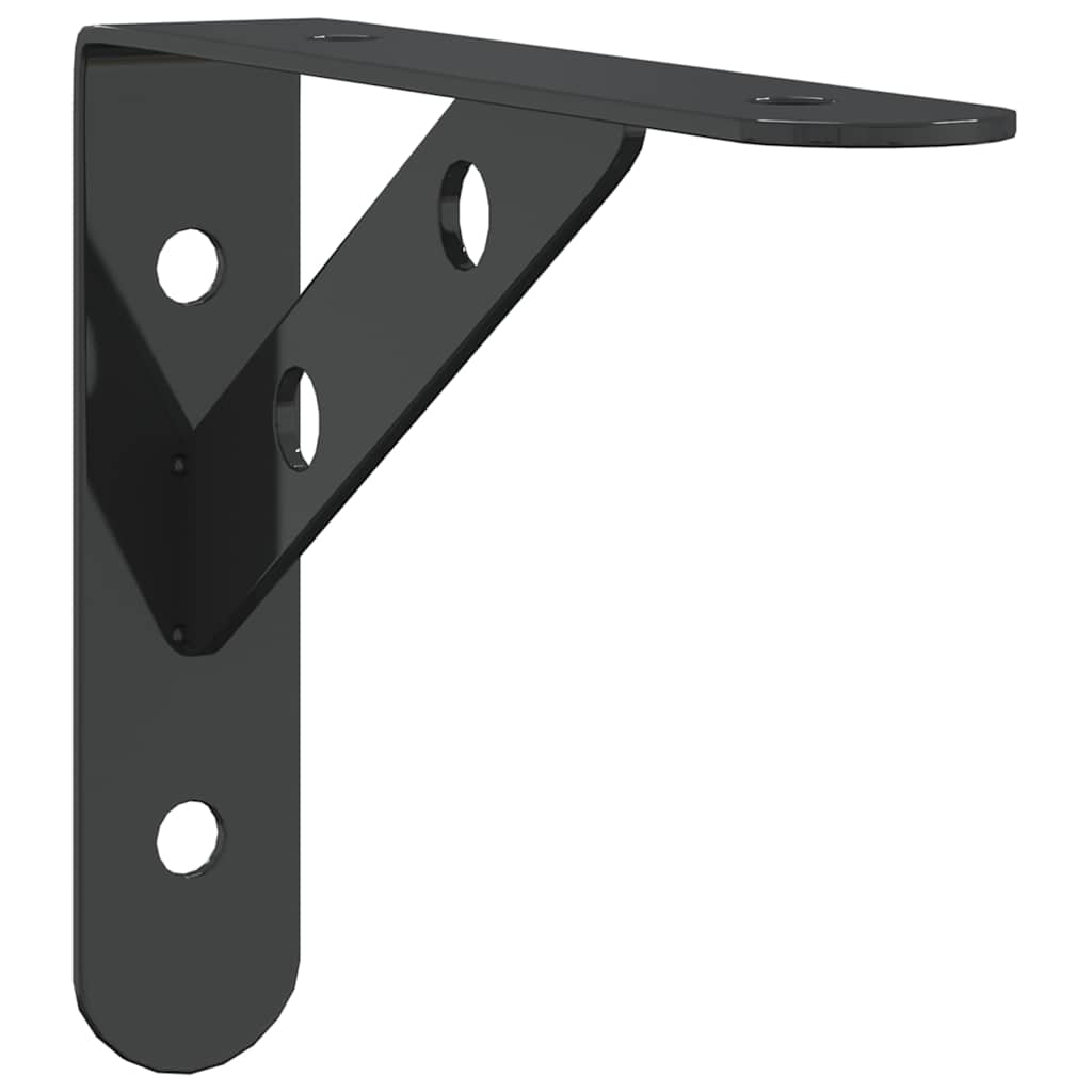 Staffe per Mensola 4 pz 15x2,5x11,5 cm in Acciaio Inox Nero | homemem39