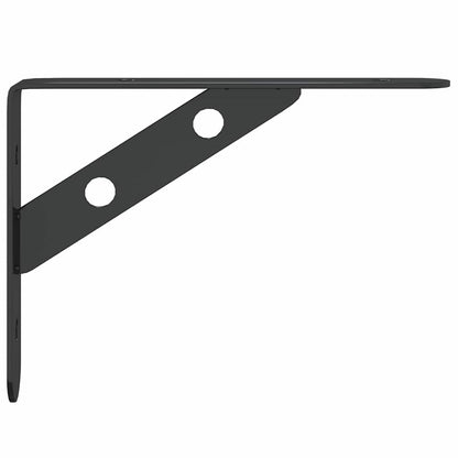 Staffe per Mensola 4 pz 15x2,5x11,5 cm in Acciaio Inox Nero