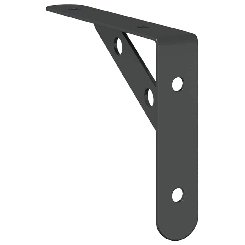 Staffe per Mensola 4 pz 15x2,5x11,5 cm in Acciaio Inox Nero