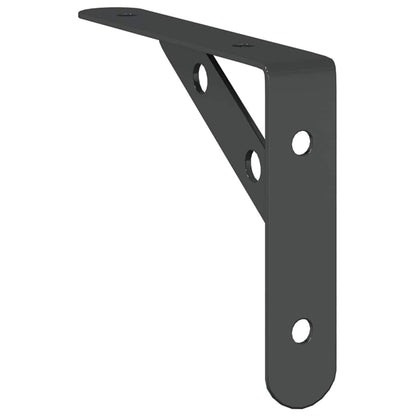 Staffe per Mensola 4 pz 15x2,5x11,5 cm in Acciaio Inox Nero
