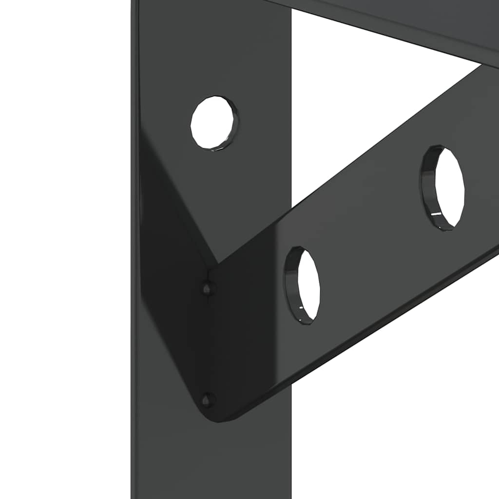Staffe per Mensola 4 pz 15x2,5x11,5 cm in Acciaio Inox Nero