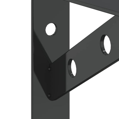Staffe per Mensola 4 pz 15x2,5x11,5 cm in Acciaio Inox Nero