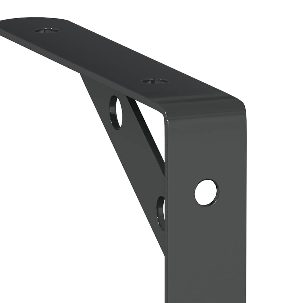 Staffe per Mensola 4 pz 15x2,5x11,5 cm in Acciaio Inox Nero | homemem39