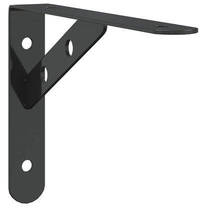 Staffe per Mensola 4 pz 20x2,5x14 cm in Acciaio Inox Nero | homemem39